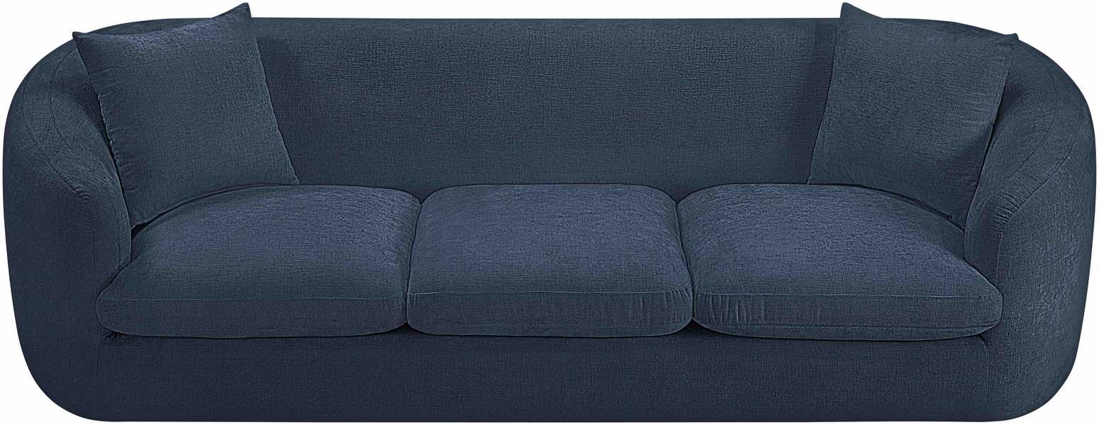 Meridian Furniture - Penelope 92.5" Navy Chenille Fabric Upholstered Sofa - 44073Navy-S - GreatFurnitureDeal