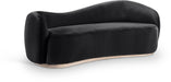 Meridian Furniture - Gustavo 92.5" Black Velvet Upholstered Sofa - 44081Black-S - GreatFurnitureDeal