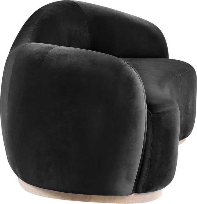Meridian Furniture - Gustavo 92.5" Black Velvet Upholstered Sofa - 44081Black-S - GreatFurnitureDeal