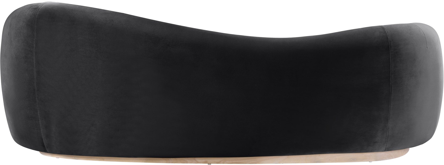 Meridian Furniture - Gustavo 92.5" Black Velvet Upholstered Sofa - 44081Black-S - GreatFurnitureDeal