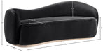 Meridian Furniture - Gustavo 92.5" Black Velvet Upholstered Sofa - 44081Black-S - GreatFurnitureDeal