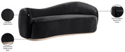 Meridian Furniture - Gustavo 92.5" Black Velvet Upholstered Sofa - 44081Black-S - GreatFurnitureDeal