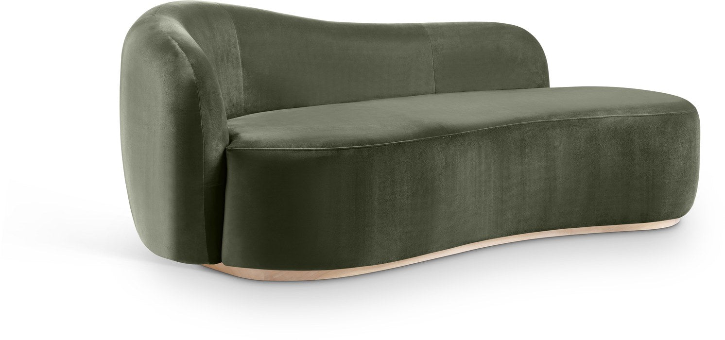 Meridian Furniture - Gustavo Green Velvet Upholstered Chaise - 44081Green-Chaise - GreatFurnitureDeal