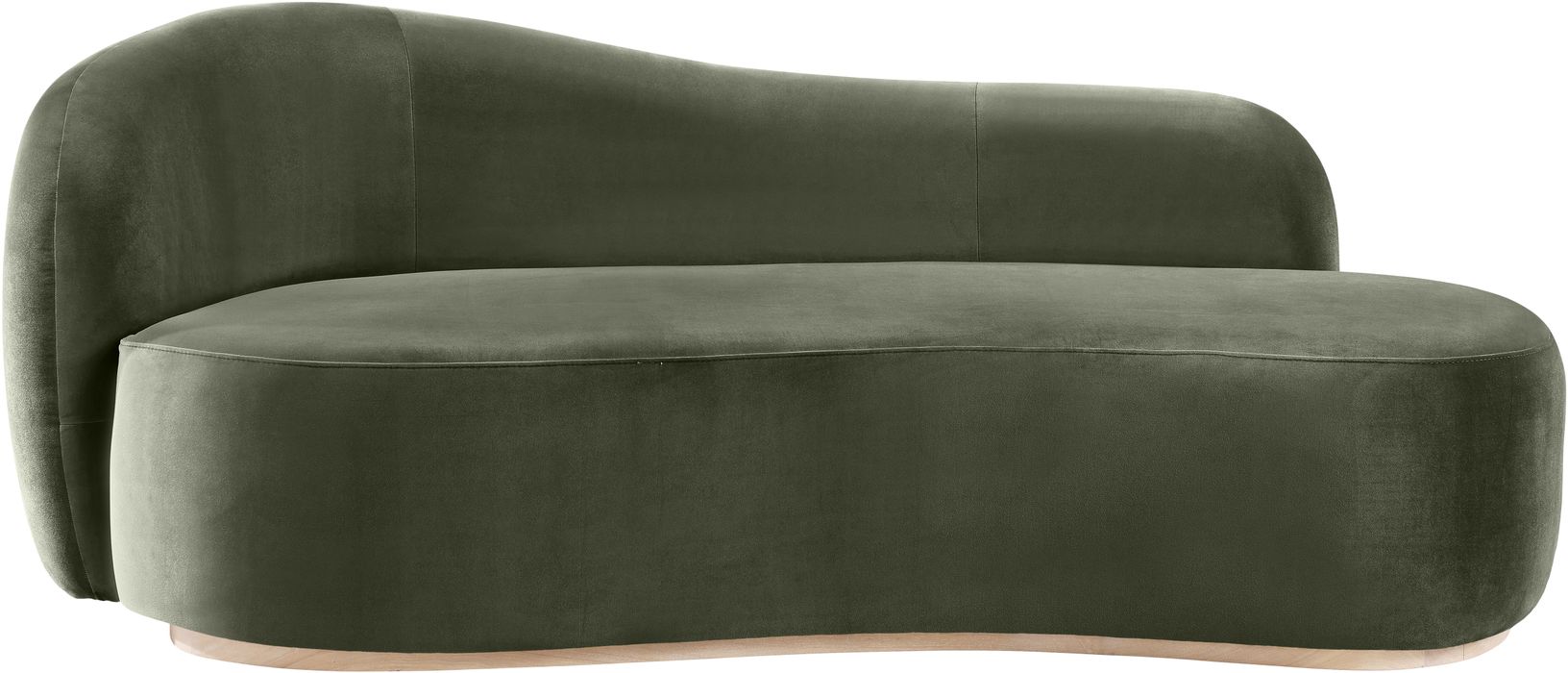 Meridian Furniture - Gustavo Green Velvet Upholstered Chaise - 44081Green-Chaise - GreatFurnitureDeal