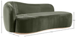 Meridian Furniture - Gustavo Green Velvet Upholstered Chaise - 44081Green-Chaise - GreatFurnitureDeal