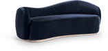Meridian Furniture - Gustavo 92.5" Navy Velvet Upholstered Sofa - 44081Navy-S - GreatFurnitureDeal