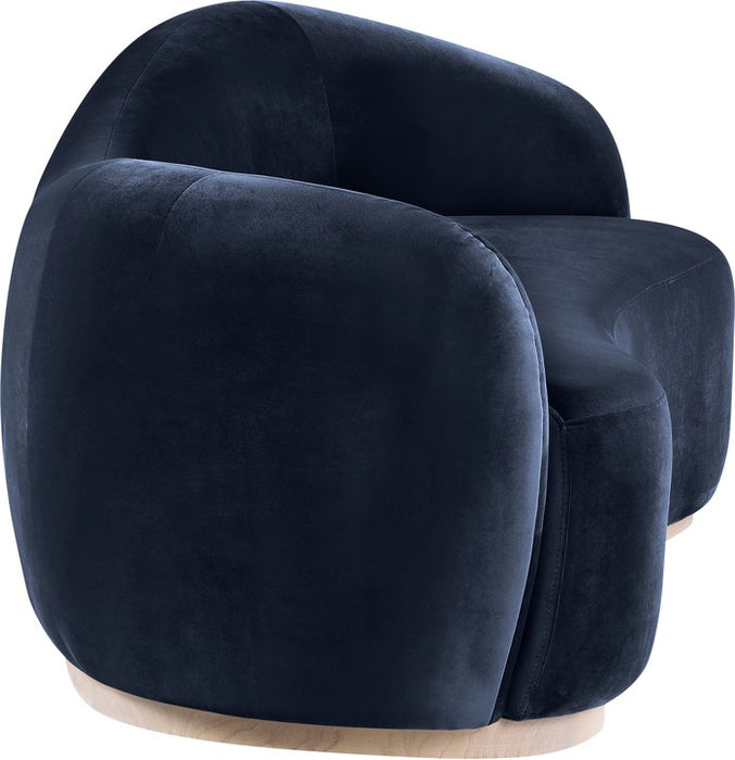 Meridian Furniture - Gustavo 92.5" Navy Velvet Upholstered Sofa - 44081Navy-S - GreatFurnitureDeal