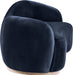 Meridian Furniture - Gustavo 92.5" Navy Velvet Upholstered Sofa - 44081Navy-S - GreatFurnitureDeal
