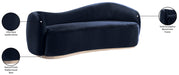 Meridian Furniture - Gustavo 92.5" Navy Velvet Upholstered Sofa - 44081Navy-S - GreatFurnitureDeal