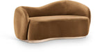 Meridian Furniture - Gustavo 72.5" Saddle Velvet Upholstered Loveseat - 44081Saddle-L - GreatFurnitureDeal