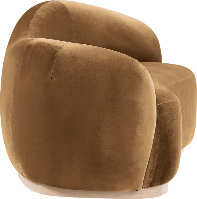 Meridian Furniture - Gustavo 72.5" Saddle Velvet Upholstered Loveseat - 44081Saddle-L - GreatFurnitureDeal
