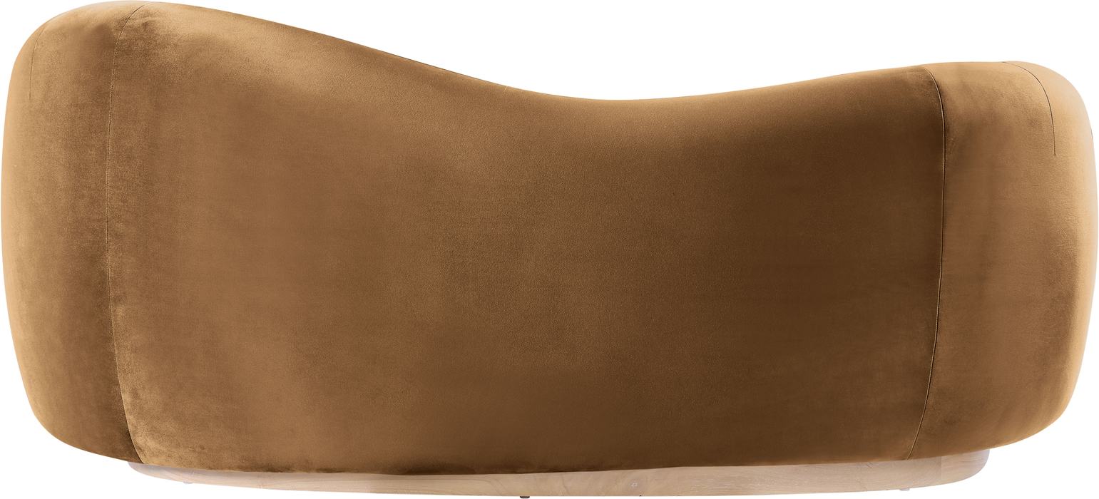 Meridian Furniture - Gustavo 72.5" Saddle Velvet Upholstered Loveseat - 44081Saddle-L - GreatFurnitureDeal