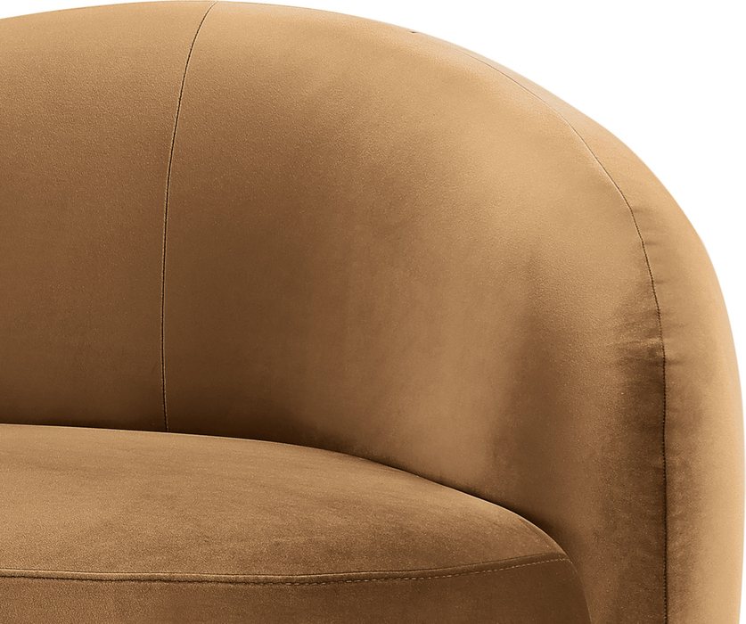 Meridian Furniture - Gustavo 72.5" Saddle Velvet Upholstered Loveseat - 44081Saddle-L - GreatFurnitureDeal