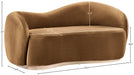 Meridian Furniture - Gustavo 72.5" Saddle Velvet Upholstered Loveseat - 44081Saddle-L - GreatFurnitureDeal