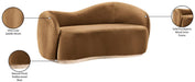 Meridian Furniture - Gustavo 72.5" Saddle Velvet Upholstered Loveseat - 44081Saddle-L - GreatFurnitureDeal