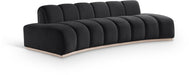 Meridian Furniture - Jace 106" Black Velvet Upholstered Sofa - 44093Black-S - GreatFurnitureDeal