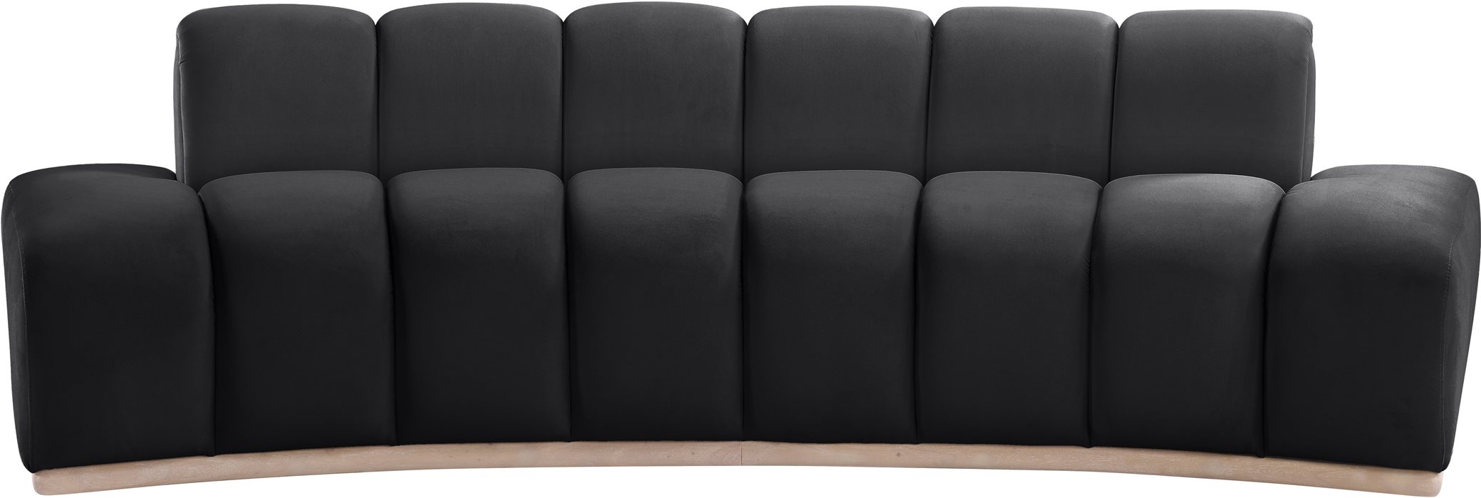 Meridian Furniture - Jace 106" Black Velvet Upholstered Sofa - 44093Black-S - GreatFurnitureDeal