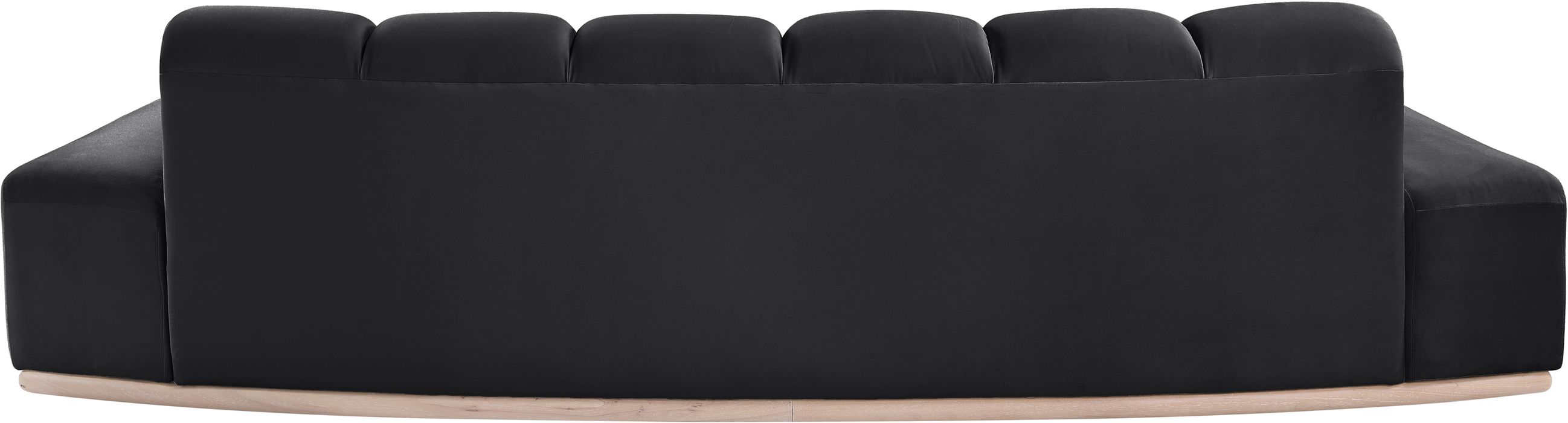 Meridian Furniture - Jace 106" Black Velvet Upholstered Sofa - 44093Black-S - GreatFurnitureDeal