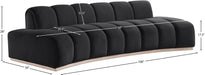 Meridian Furniture - Jace 106" Black Velvet Upholstered Sofa - 44093Black-S - GreatFurnitureDeal