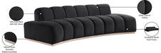 Meridian Furniture - Jace 106" Black Velvet Upholstered Sofa - 44093Black-S - GreatFurnitureDeal