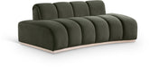 Meridian Furniture - Jace 78.5" Green Velvet Upholstered Loveseat - 44093Green-L - GreatFurnitureDeal