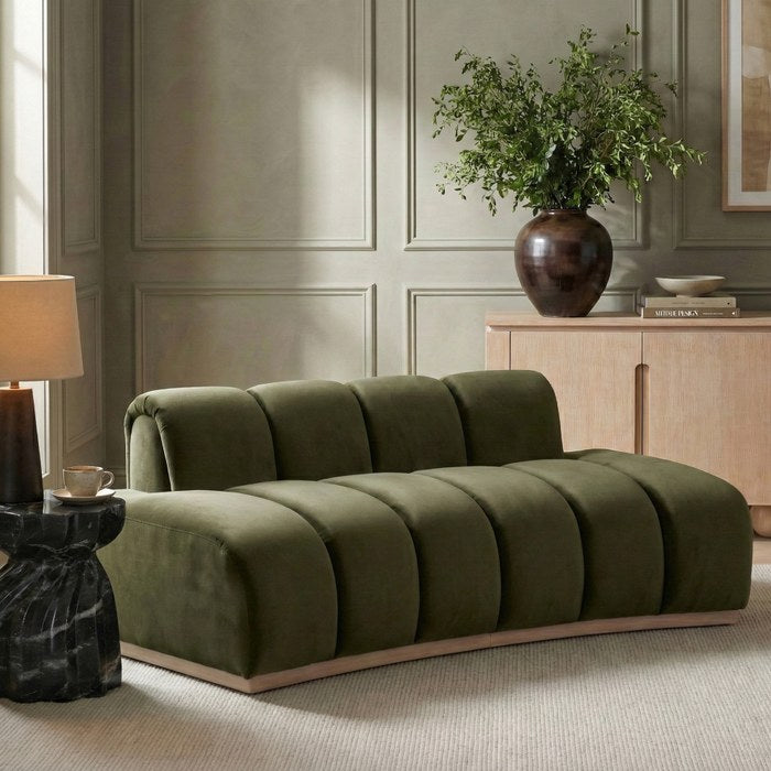Meridian Furniture - Jace 78.5" Green Velvet Upholstered Loveseat - 44093Green-L - GreatFurnitureDeal