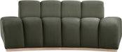 Meridian Furniture - Jace 78.5" Green Velvet Upholstered Loveseat - 44093Green-L - GreatFurnitureDeal