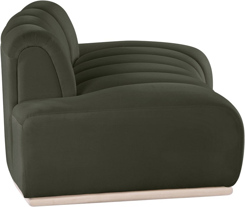 Meridian Furniture - Jace 78.5" Green Velvet Upholstered Loveseat - 44093Green-L - GreatFurnitureDeal