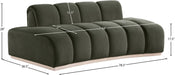 Meridian Furniture - Jace 78.5" Green Velvet Upholstered Loveseat - 44093Green-L - GreatFurnitureDeal