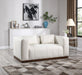 Meridian Furniture - Mallina 67" Cream Vegan Leather Upholstered Loveseat - 44098Cream-L - GreatFurnitureDeal
