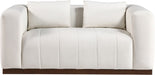Meridian Furniture - Mallina 67" Cream Vegan Leather Upholstered Loveseat - 44098Cream-L - GreatFurnitureDeal