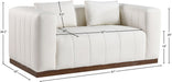 Meridian Furniture - Mallina 67" Cream Vegan Leather Upholstered Loveseat - 44098Cream-L - GreatFurnitureDeal