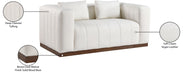 Meridian Furniture - Mallina 67" Cream Vegan Leather Upholstered Loveseat - 44098Cream-L - GreatFurnitureDeal