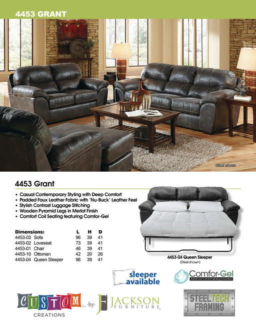 Jackson Furniture - Grant 4 Piece Living Room Set in Steel - 4453-03-4SET - GreatFurnitureDeal