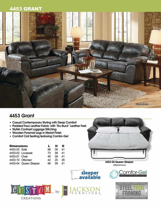 Jackson Furniture - Grant 3 Piece Living Room Set in Steel - 4453-03-3SET - GreatFurnitureDeal