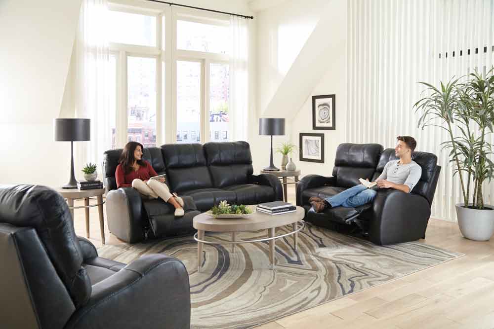 Catnapper - Angelo 3 Piece Power Reclining Living Room Set in Black - 64461-462-460-BLACK - GreatFurnitureDeal
