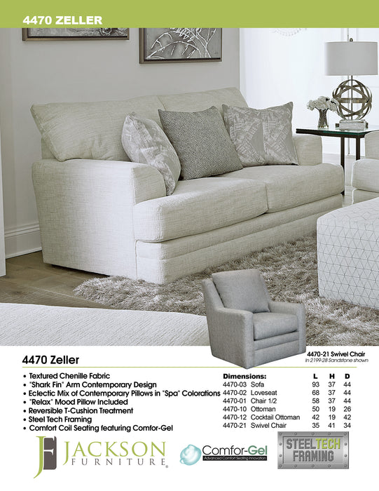Jackson Furniture - Zeller Loveseat in Cream-Sterling - 4470-02-CREAM