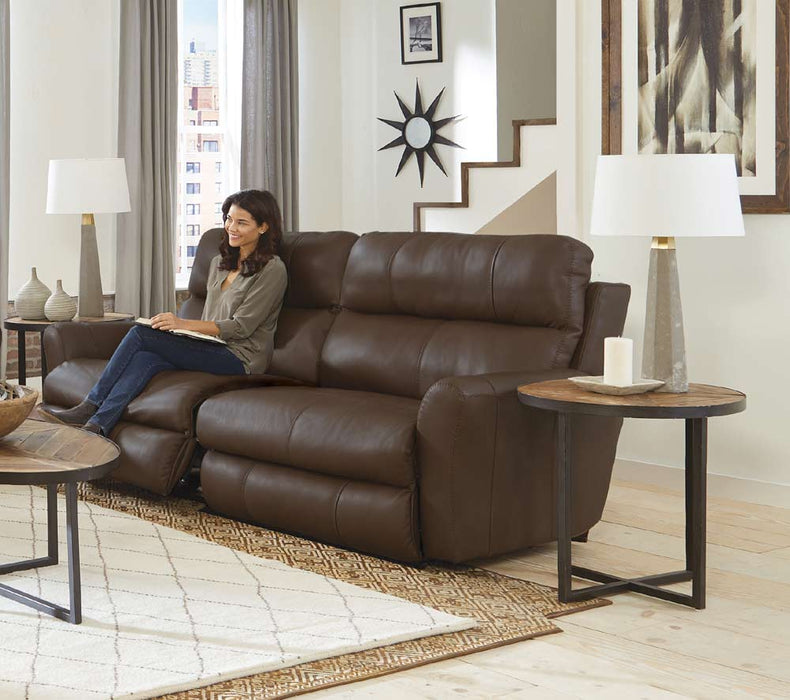 Catnapper - Fredda Power Headrest Power Lay Flat Reclining Sofa w/Zero Gravity in Coffee - 64481-COFFEE