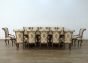 European Furniture - Valentine Dining Arm Chair With Damask Gold Fabric Set of 2 - 45014-AC - GreatFurnitureDeal