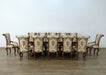 European Furniture - Valentine Dining Side Chair With Damask Gold Fabric Set of 2 - 45014-SC - GreatFurnitureDeal
