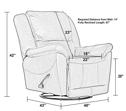 Catnapper - Cole Chaise Swivel Glider Recliner in Camel - 4566-5-CAMEL - GreatFurnitureDeal