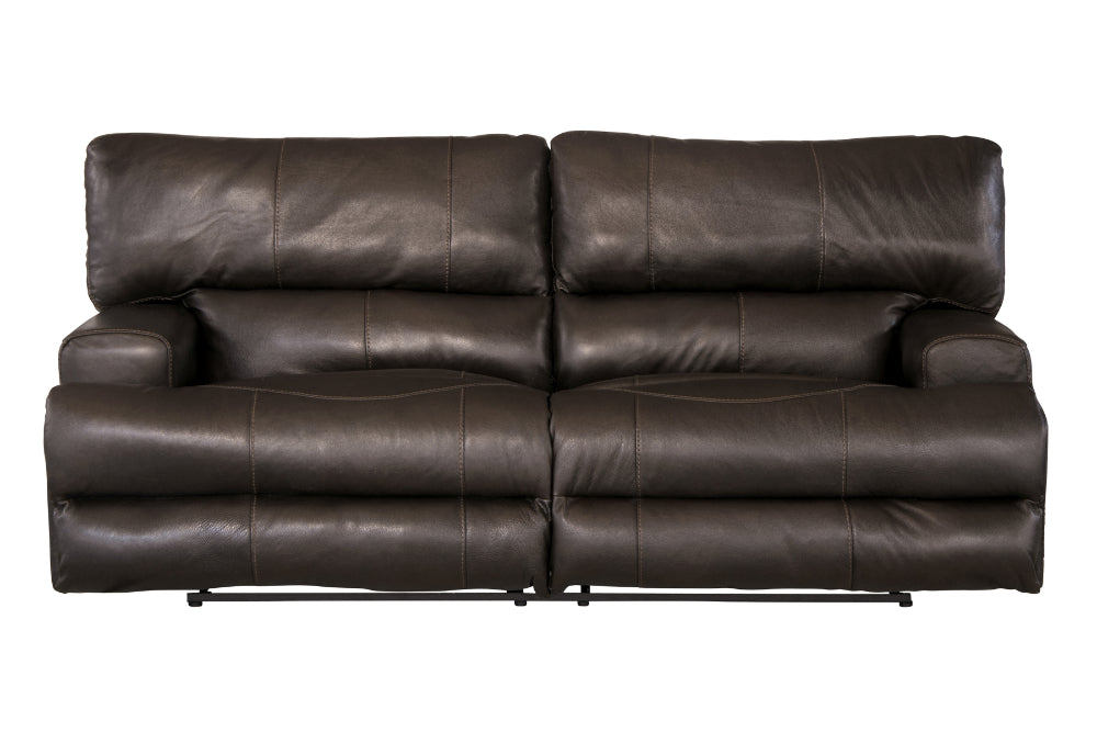 Catnapper - Wembley Power Headrest Power Lumbar Power Reclining Leather Sofa in Steel - 764581-STEEL-MTO - GreatFurnitureDeal