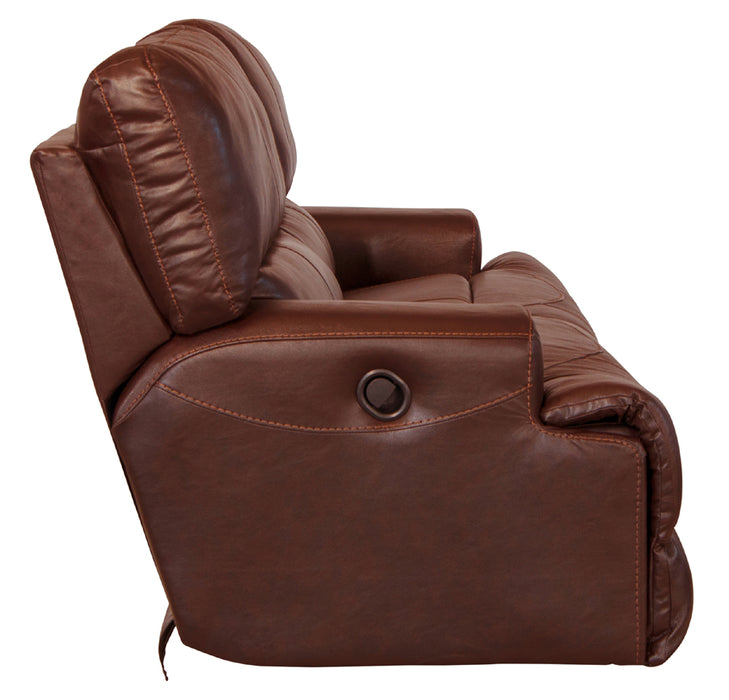 Catnapper - Wembley Power Headrest Power Lumbar Power Reclining Leather Sofa in Walnut - 764581-WALNUT-MTO - GreatFurnitureDeal