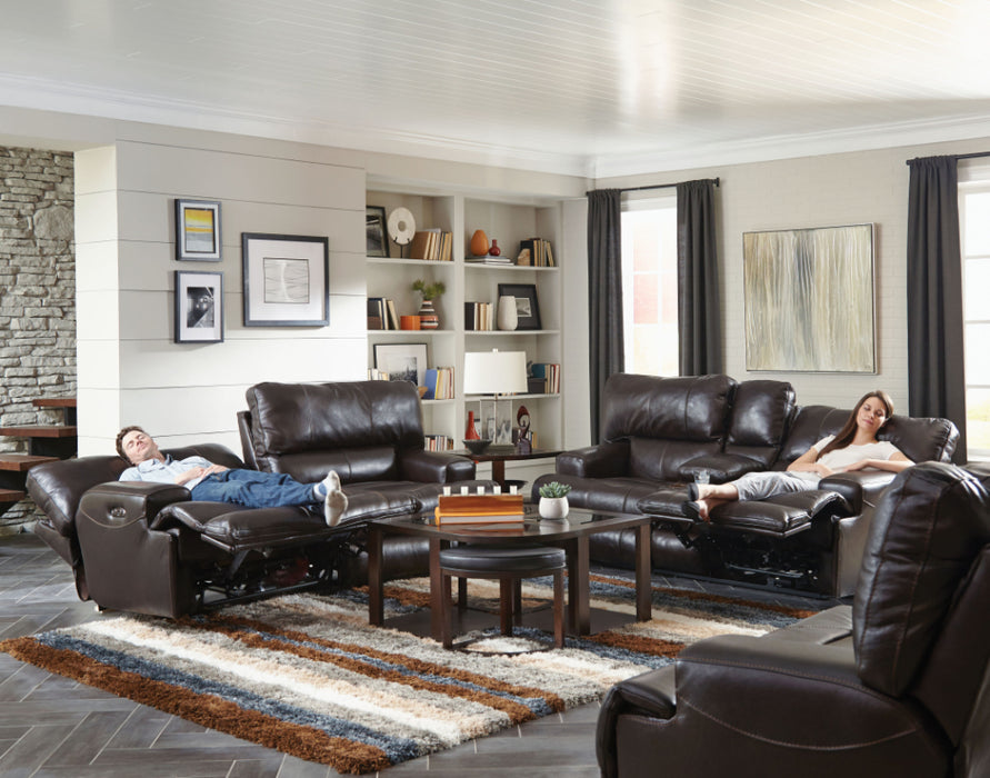 Catnapper - Wembley 3 Piece Power Reclining Living Room Set with Power Headrest & Power Lumbar in Chocolate - 764581-764589-764581-764589-764580-7-CHOCOLATE-CHOCOLATE-MTO