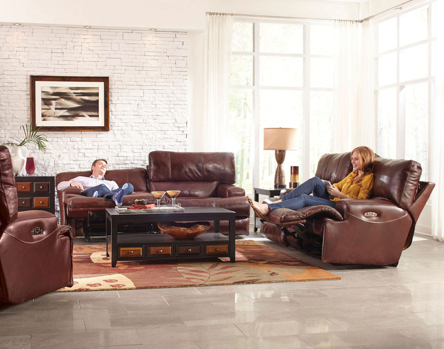 Catnapper - Wembley 3 Piece Power Lay Flat Reclining Living Room Set in Walnut - 64581-WAL-P-3SET