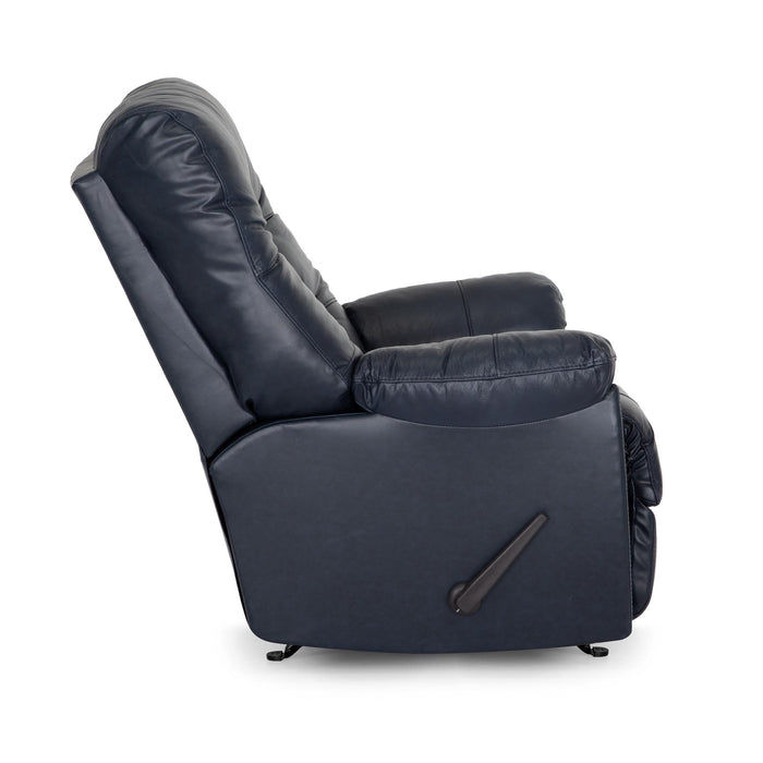 Franklin Furniture - Trilogy Rocker Recliner in Federica Navy Leather - 4595-Navy - GreatFurnitureDeal