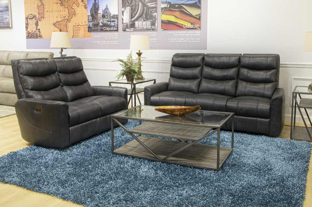 Catnapper - Bosa 2 Piece Power Reclining Sofa Set in Charcoal - 64591-592-CHARCOAL