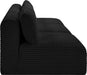 Meridian Furniture - Shaggy Corduroy Performance Fabric Upholstered Modular Sofa - 641Black-S93 - GreatFurnitureDeal