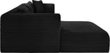 Meridian Furniture - Shaggy Corduroy Performance Fabric Upholstered Modular Sectional - 641Black-Sec3A - GreatFurnitureDeal