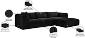 Meridian Furniture - Shaggy Corduroy Performance Fabric Upholstered Modular Sectional - 641Black-Sec3A - GreatFurnitureDeal